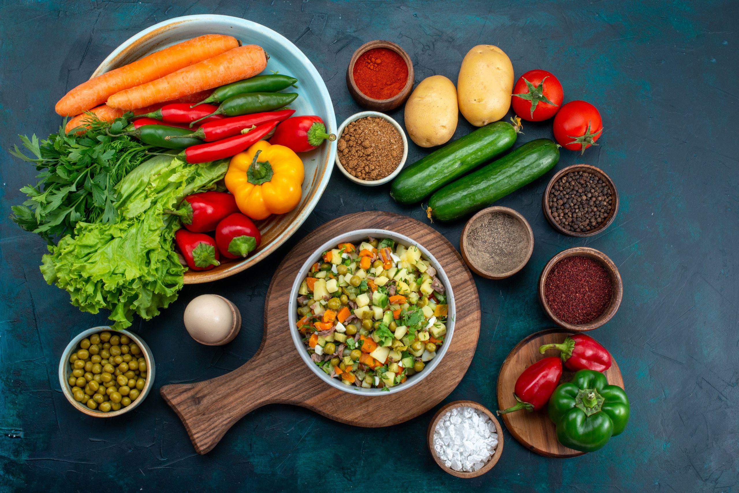 Healthy foods for balanced diet.