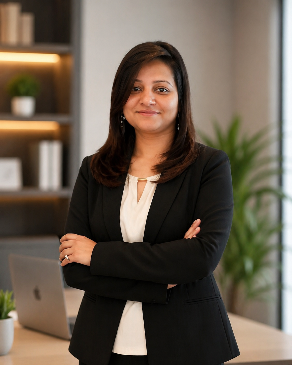 Co-founder Pooja, smiling towards the camera.