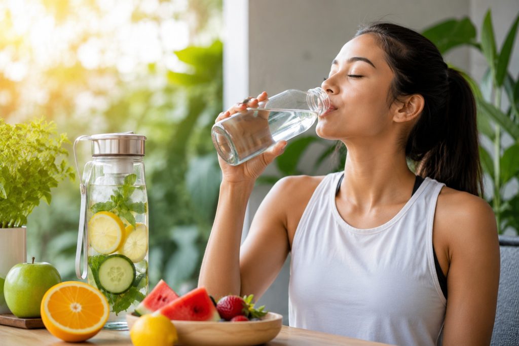 Stay Hydrated with plenty of water, fresh fruits, and healthy hydration habits to keep your body energized and refreshed.